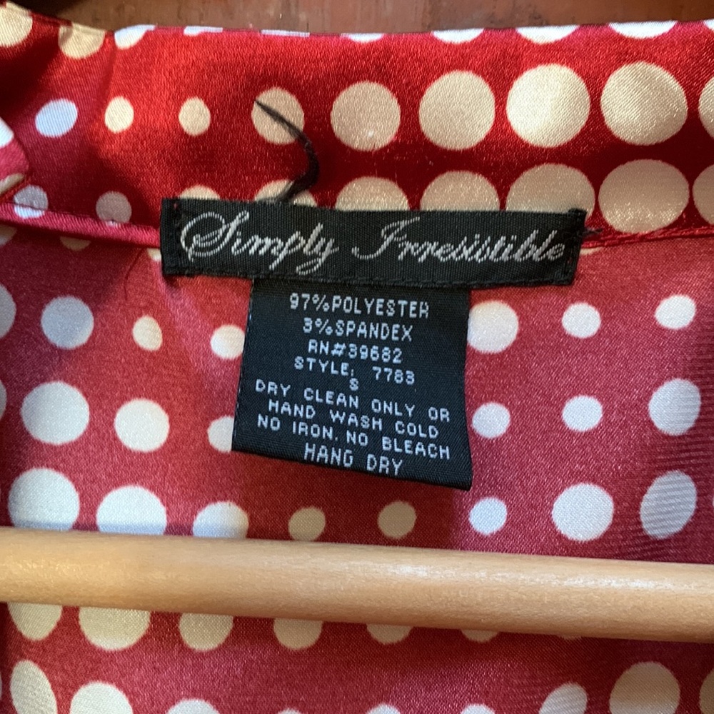 Vintage style puff sleeve peplum polka dot blouse top - Picture 5 of 5